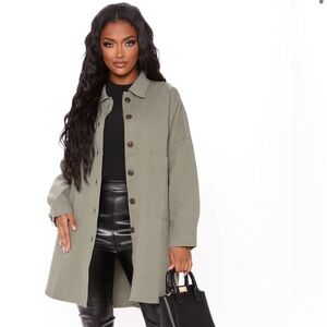 Fashion Nova Daleyza Shacket- Olive